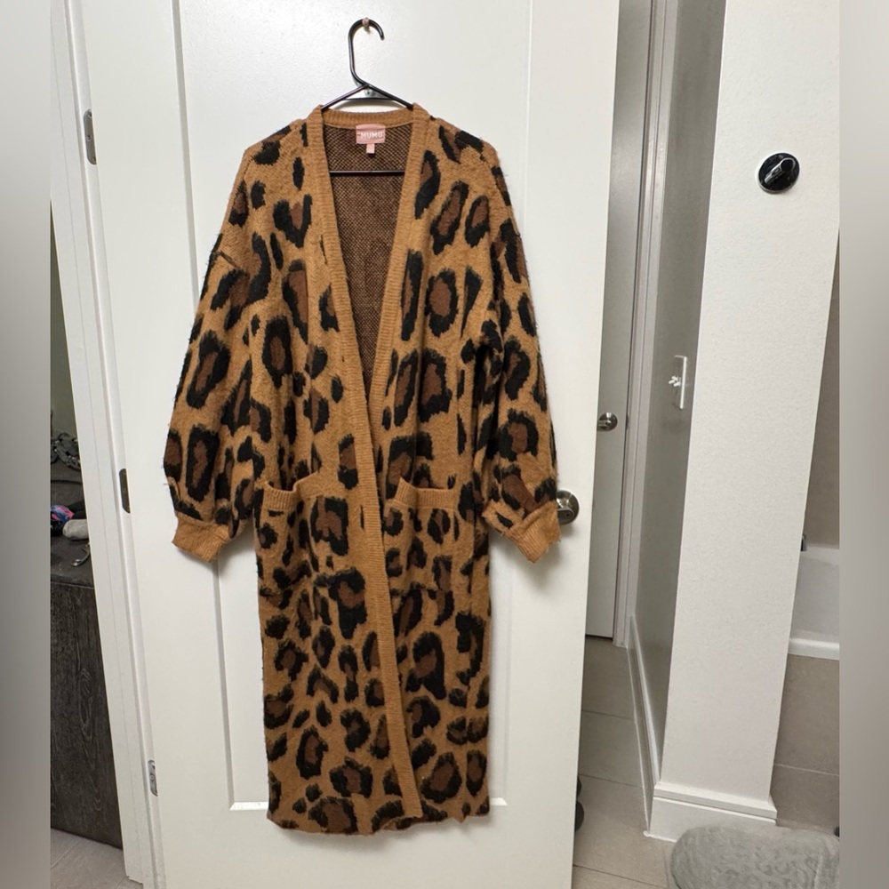 Show Me Your MuMu Out and About Cardigan in Cheetah Knit - Size L